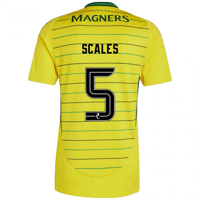 Criança Camisola Liam Scales #5 Amarelo Alternativa 2024/25 Camisa Brasil