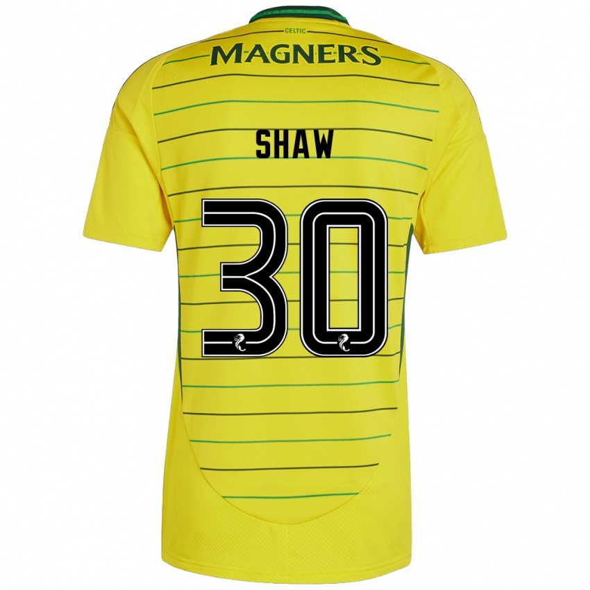 Criança Camisola Liam Shaw #30 Amarelo Alternativa 2024/25 Camisa Brasil