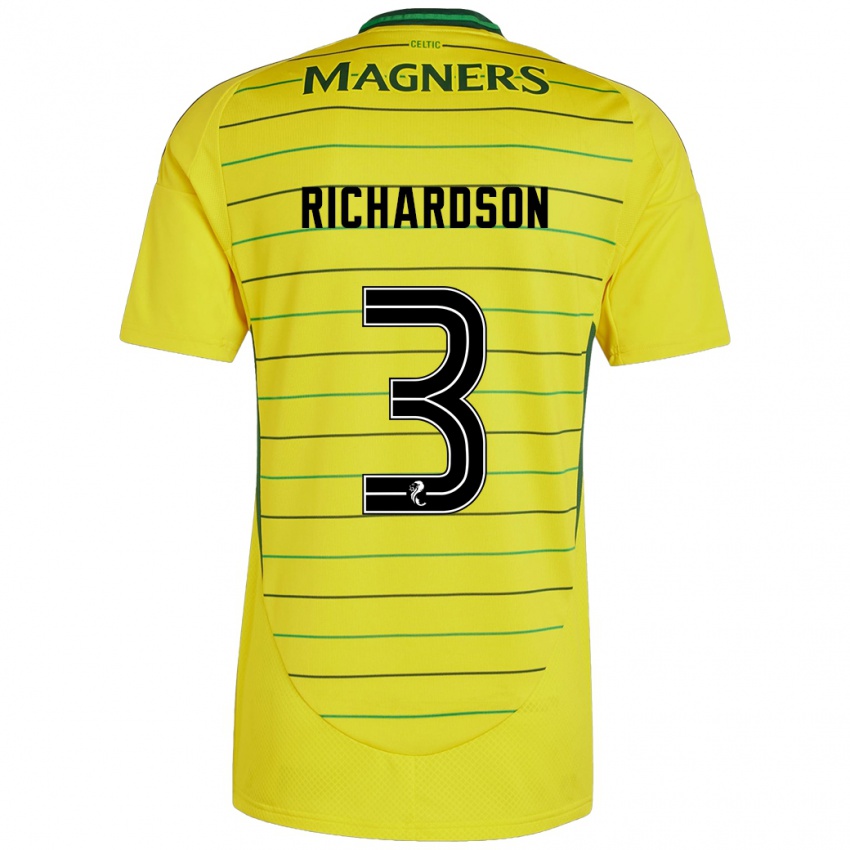 Criança Camisola Amy Richardson #3 Amarelo Alternativa 2024/25 Camisa Brasil