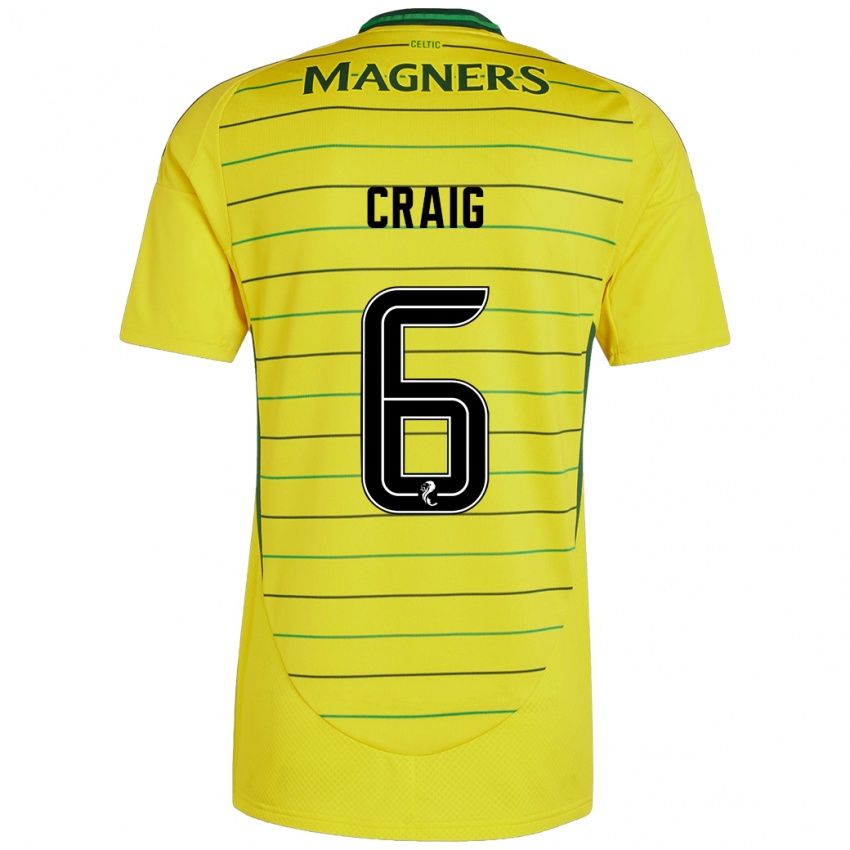 Criança Camisola Chloe Craig #6 Amarelo Alternativa 2024/25 Camisa Brasil