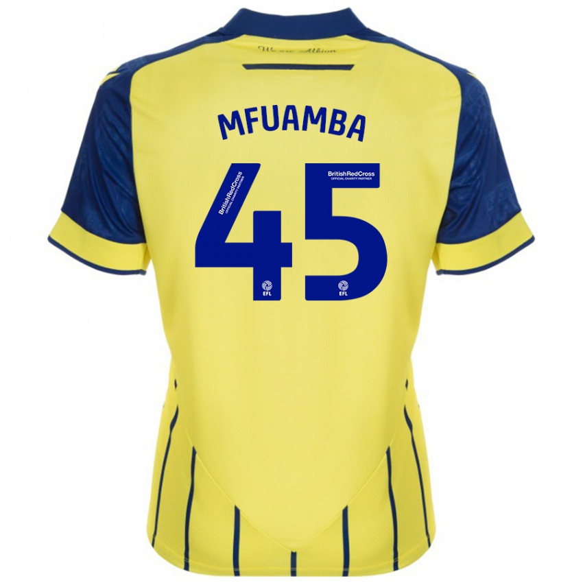 Criança Camisola Kevin Mfuamba #45 Azul Amarelo Alternativa 2024/25 Camisa Brasil