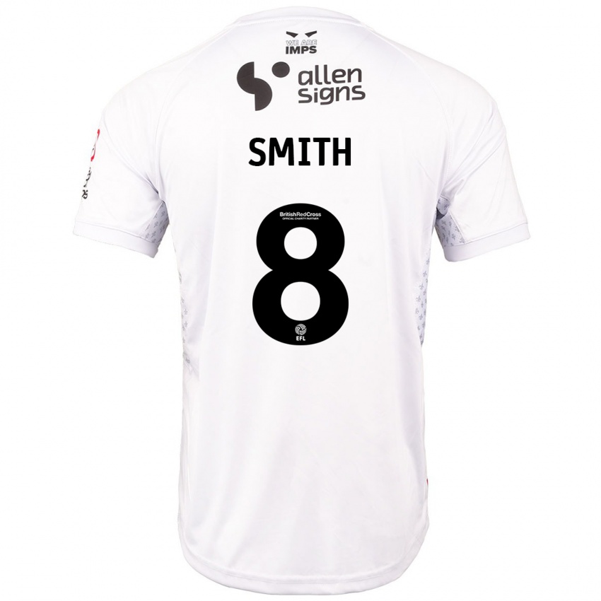 Criança Camisola Alistair Smith #8 Branco Vermelho Alternativa 2024/25 Camisa Brasil