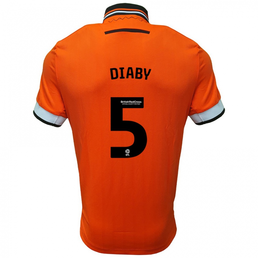 Criança Camisola Bambo Diaby #5 Branco Laranja Alternativa 2024/25 Camisa Brasil