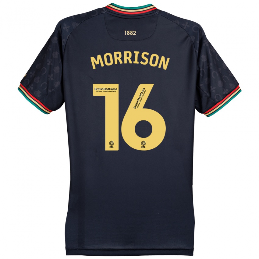 Criança Camisola Liam Morrison #16 Azul Da Marinha Escura Alternativa 2024/25 Camisa Brasil