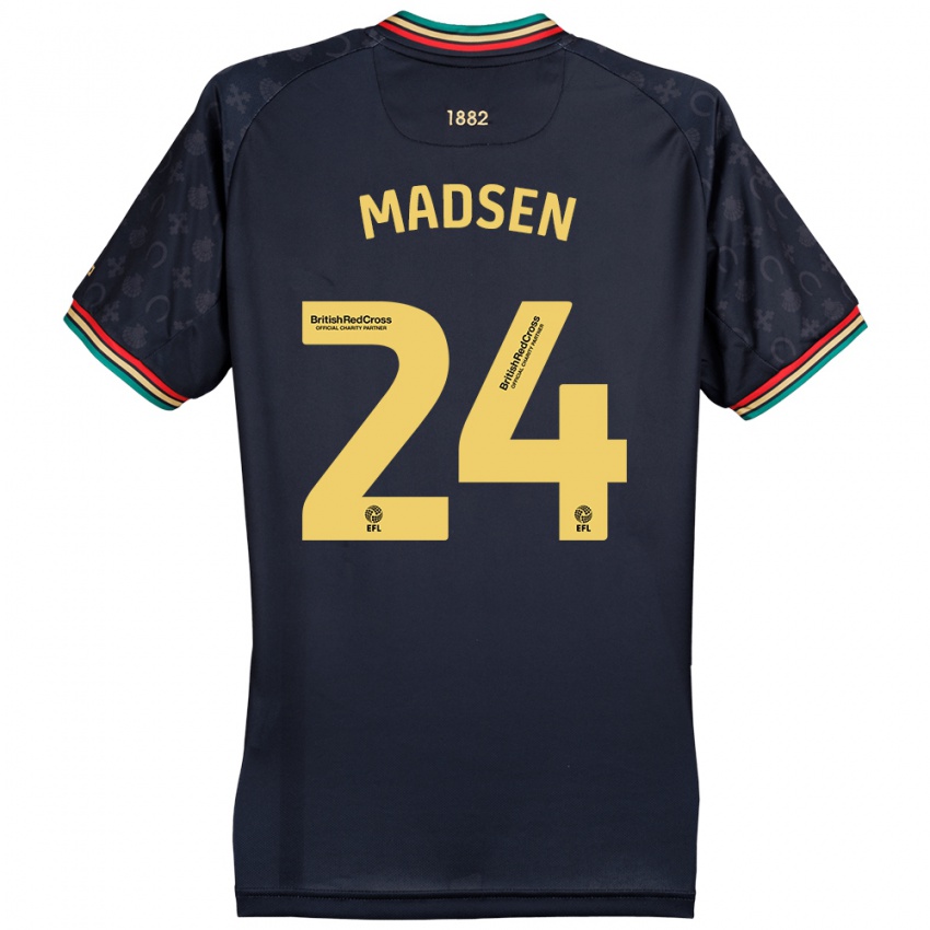 Criança Camisola Nicolas Madsen #24 Azul Da Marinha Escura Alternativa 2024/25 Camisa Brasil