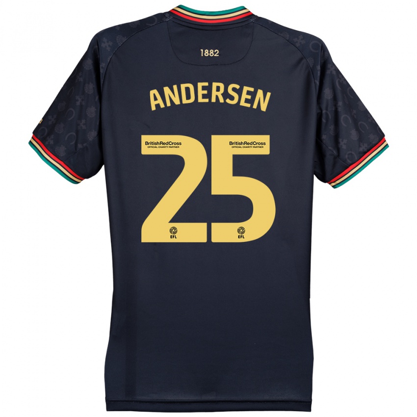 Criança Camisola Lucas Andersen #25 Azul Da Marinha Escura Alternativa 2024/25 Camisa Brasil