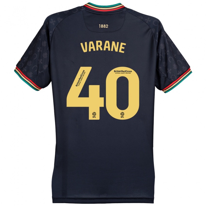 Criança Camisola Jonathan Varane #40 Azul Da Marinha Escura Alternativa 2024/25 Camisa Brasil