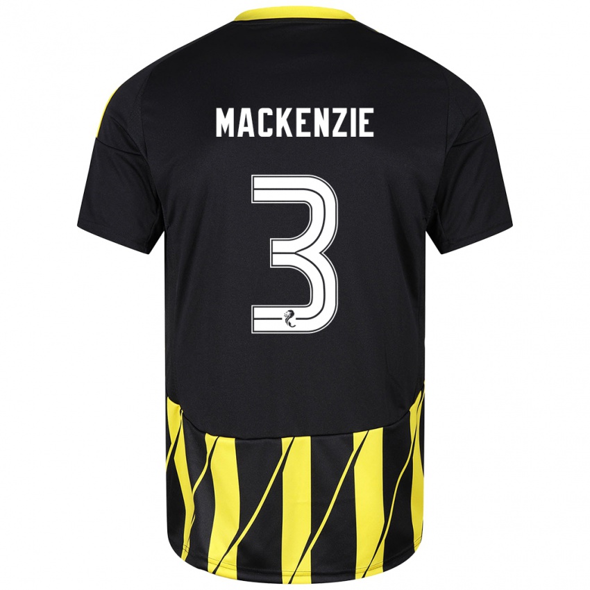 Criança Camisola Jack Mackenzie #3 Amarelo Preto Alternativa 2024/25 Camisa Brasil