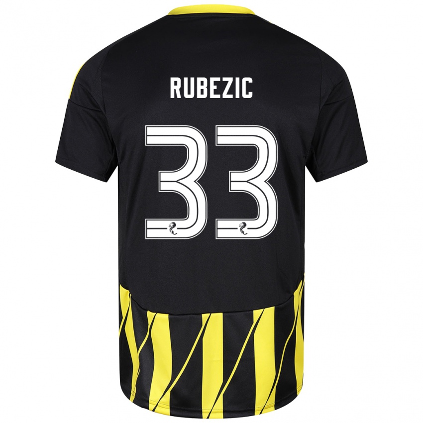 Criança Camisola Slobodan Rubezic #33 Amarelo Preto Alternativa 2024/25 Camisa Brasil