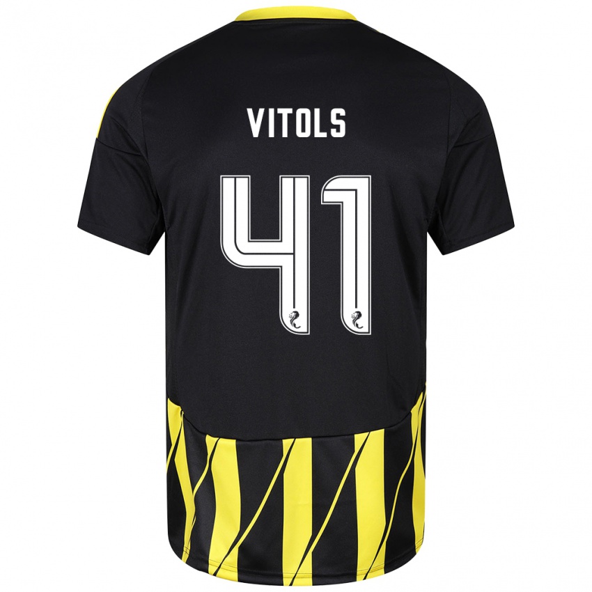 Criança Camisola Rodrigo Vitols #41 Amarelo Preto Alternativa 2024/25 Camisa Brasil