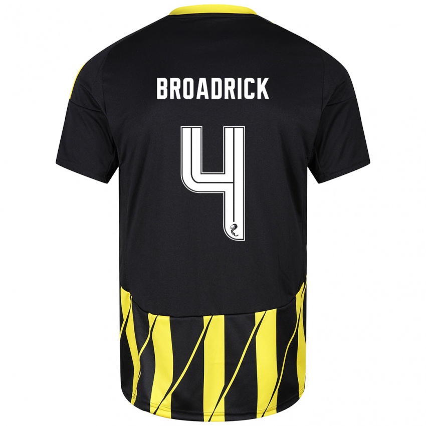 Criança Camisola Jessica Broadrick #4 Amarelo Preto Alternativa 2024/25 Camisa Brasil