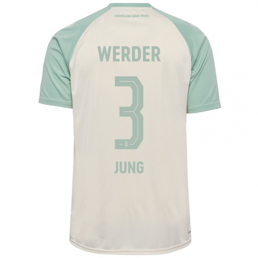 Criança Camisola Anthony Jung #3 Verde Claro Off-White Alternativa 2024/25 Camisa Brasil