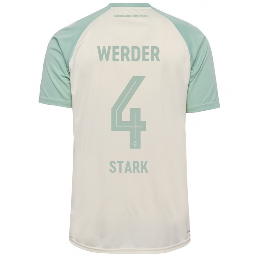 Criança Camisola Niklas Stark #4 Verde Claro Off-White Alternativa 2024/25 Camisa Brasil