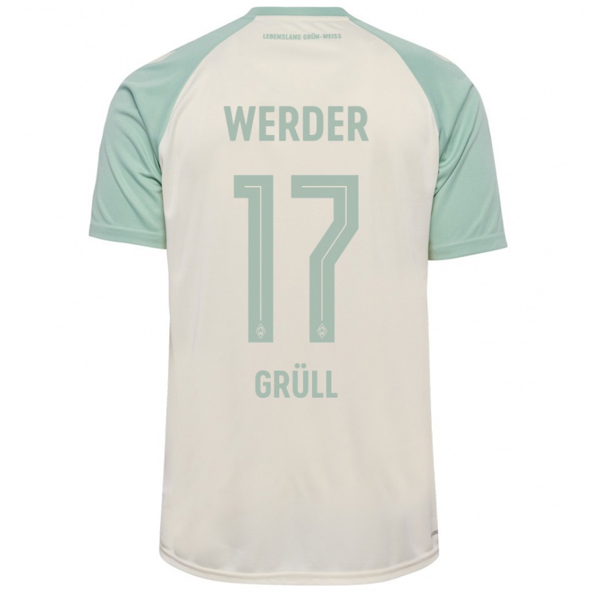 Criança Camisola Marco Grüll #17 Verde Claro Off-White Alternativa 2024/25 Camisa Brasil