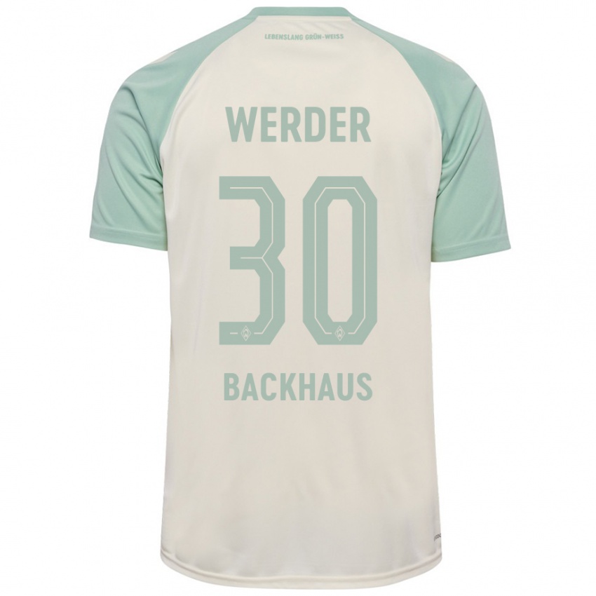 Criança Camisola Mio Backhaus #30 Verde Claro Off-White Alternativa 2024/25 Camisa Brasil