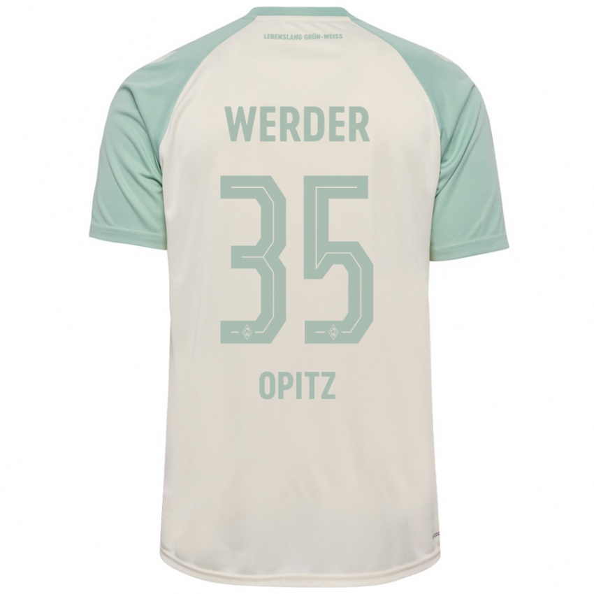 Criança Camisola Leon Opitz #35 Verde Claro Off-White Alternativa 2024/25 Camisa Brasil