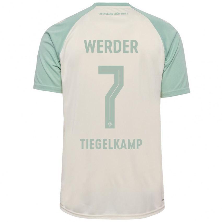 Criança Camisola Maximilian Tiegelkamp #7 Verde Claro Off-White Alternativa 2024/25 Camisa Brasil