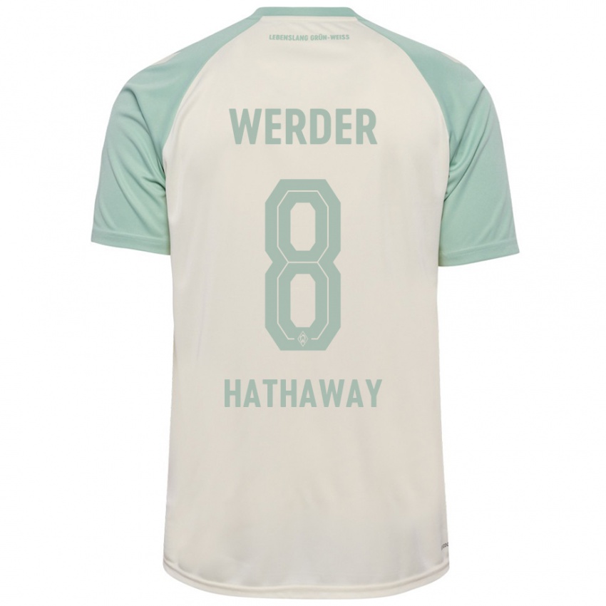 Criança Camisola Max Hathaway #8 Verde Claro Off-White Alternativa 2024/25 Camisa Brasil