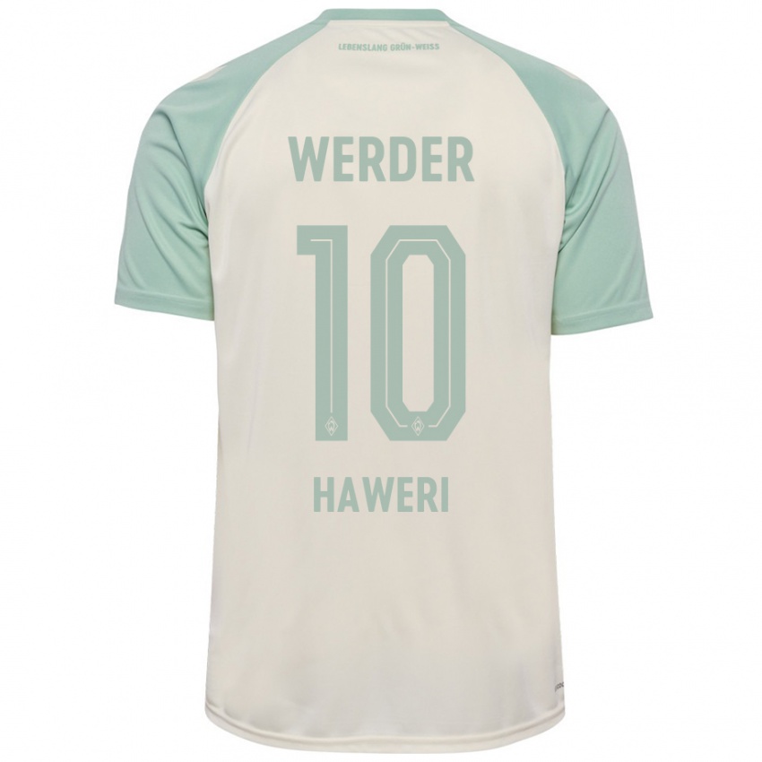 Criança Camisola Adrian Haweri #10 Verde Claro Off-White Alternativa 2024/25 Camisa Brasil