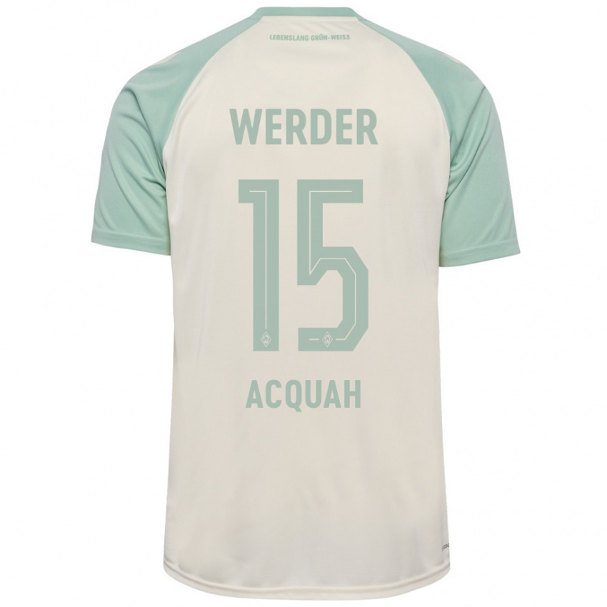 Criança Camisola Joseph Acheampong Acquah #15 Verde Claro Off-White Alternativa 2024/25 Camisa Brasil