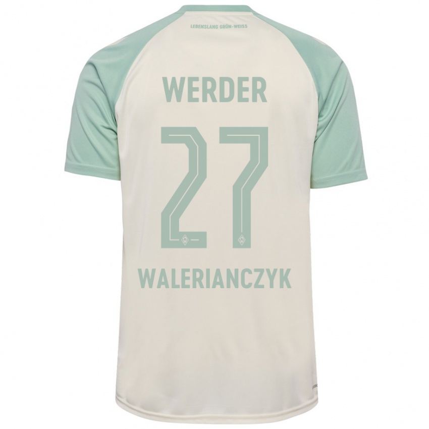 Criança Camisola Dennis Walerianczyk #27 Verde Claro Off-White Alternativa 2024/25 Camisa Brasil