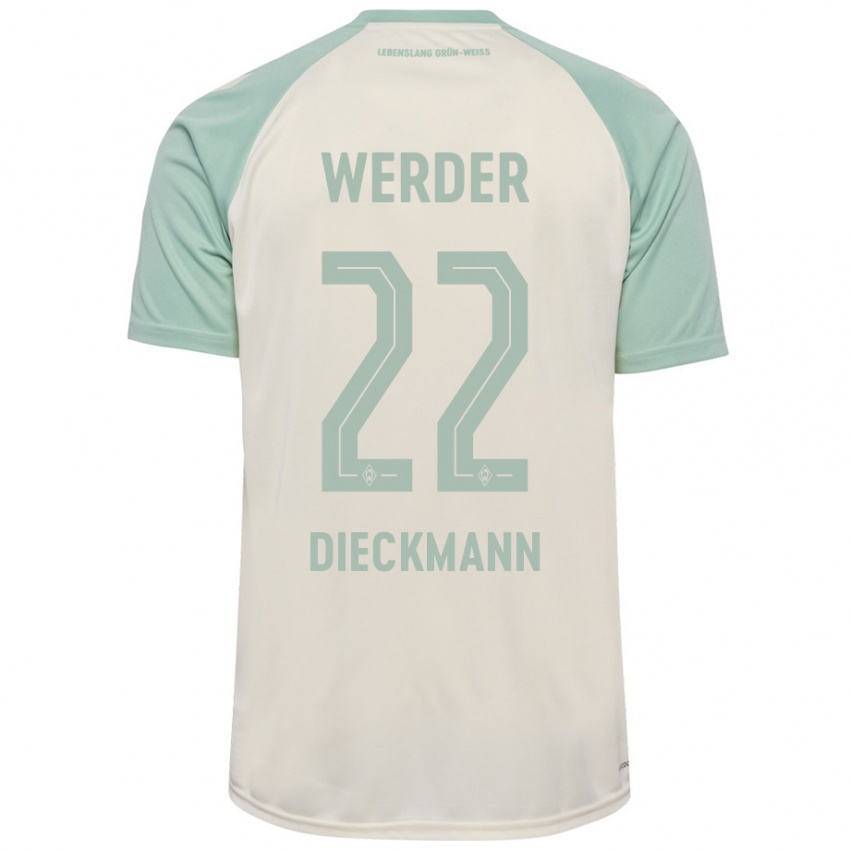 Criança Camisola Rieke Dieckmann #22 Verde Claro Off-White Alternativa 2024/25 Camisa Brasil