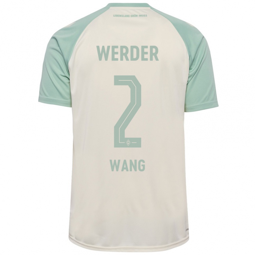 Criança Camisola Bowen Wang #2 Verde Claro Off-White Alternativa 2024/25 Camisa Brasil