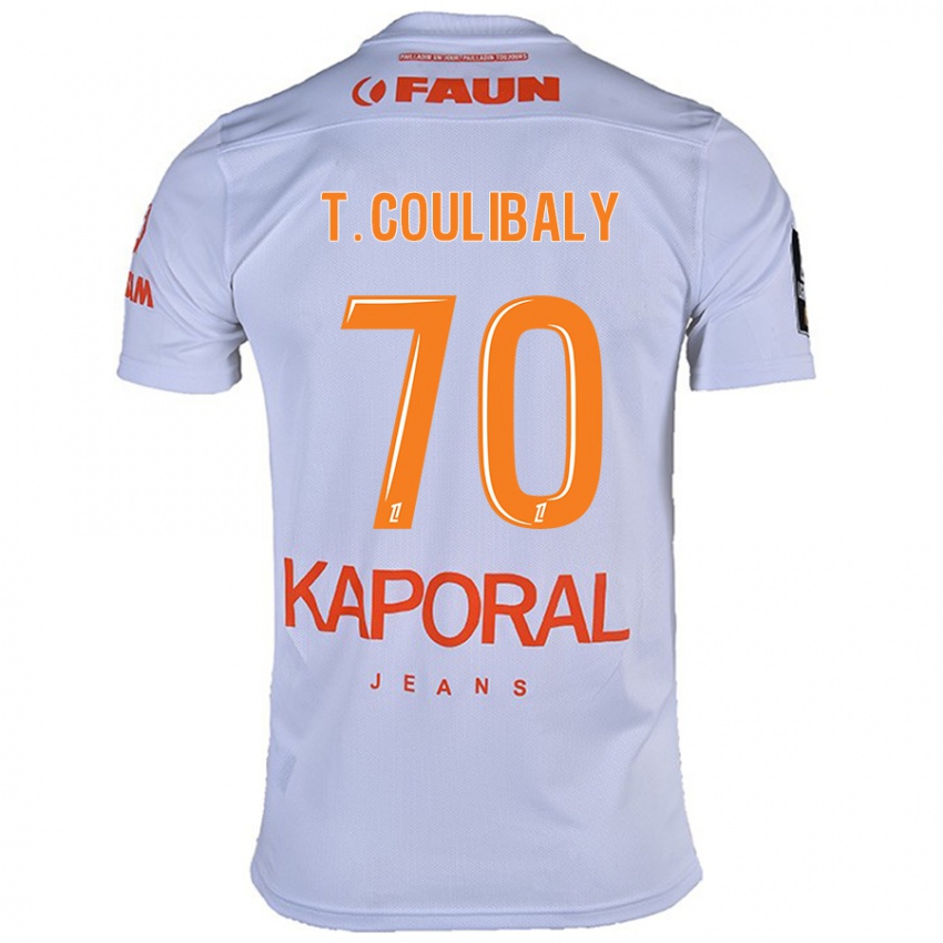 Criança Camisola Tanguy Coulibaly #70 Branco Alternativa 2024/25 Camisa Brasil