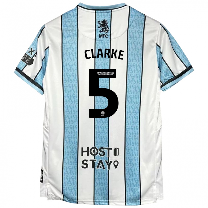 Criança Camisola Matt Clarke #5 Azul Branco Alternativa 2024/25 Camisa Brasil