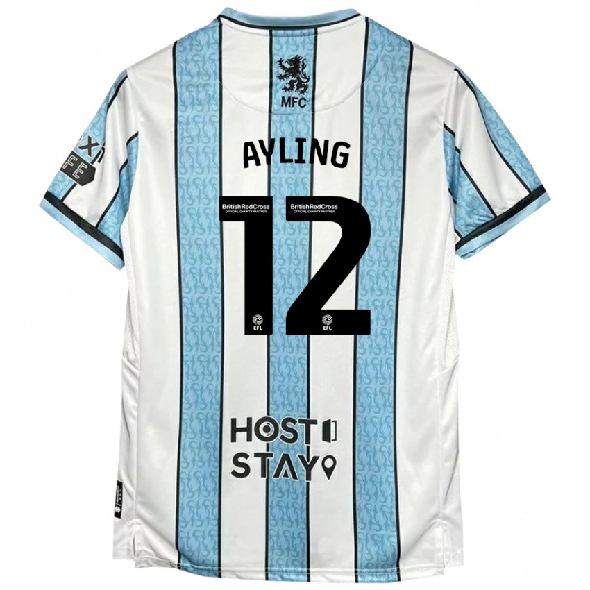 Criança Camisola Luke Ayling #12 Azul Branco Alternativa 2024/25 Camisa Brasil