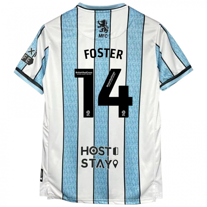 Criança Camisola Emma Foster #14 Azul Branco Alternativa 2024/25 Camisa Brasil