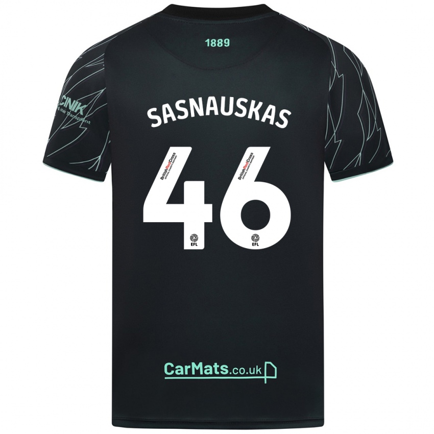 Criança Camisola Dovydas Sasnauskas #46 Verde Preto Alternativa 2024/25 Camisa Brasil