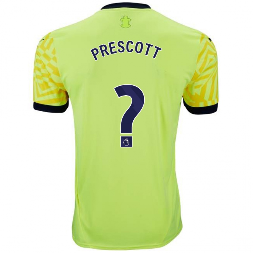 Criança Camisola Alfie Prescott #0 Amarelo Alternativa 2024/25 Camisa Brasil