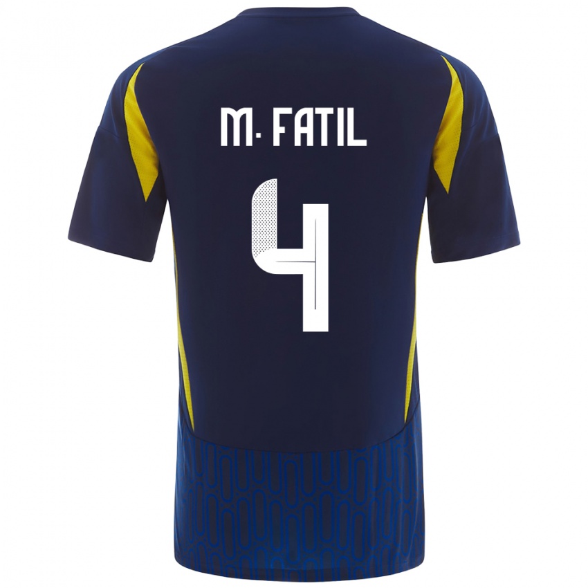 Criança Camisola Mohammed Al-Fatil #4 Azul Amarelo Alternativa 2024/25 Camisa Brasil