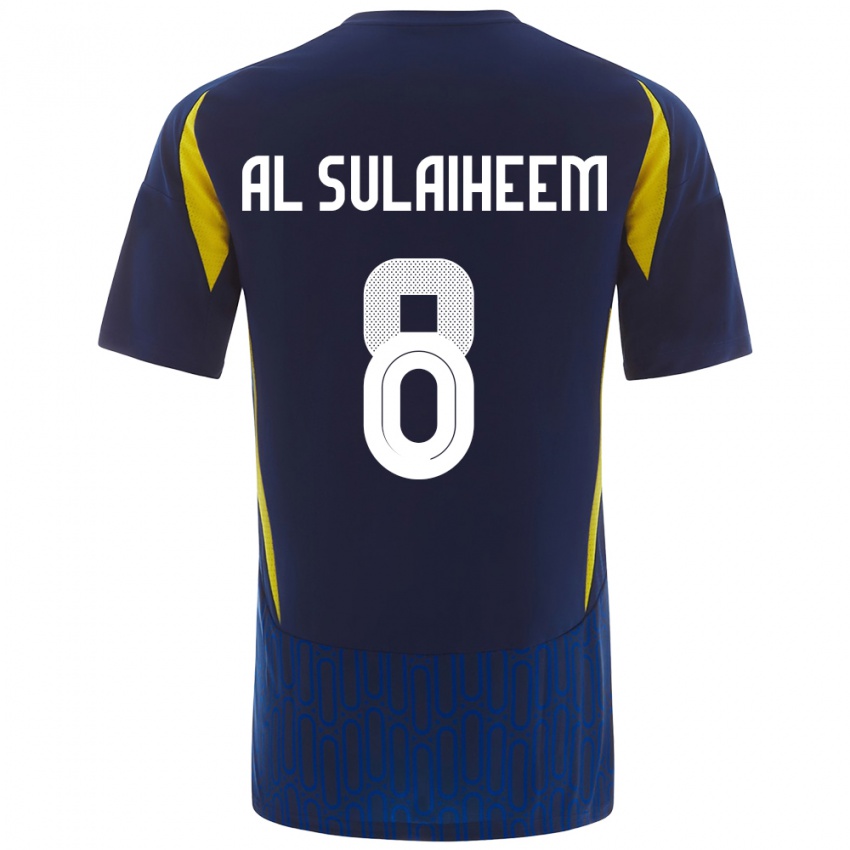 Criança Camisola Abdulmajeed Al-Sulayhim #8 Azul Amarelo Alternativa 2024/25 Camisa Brasil