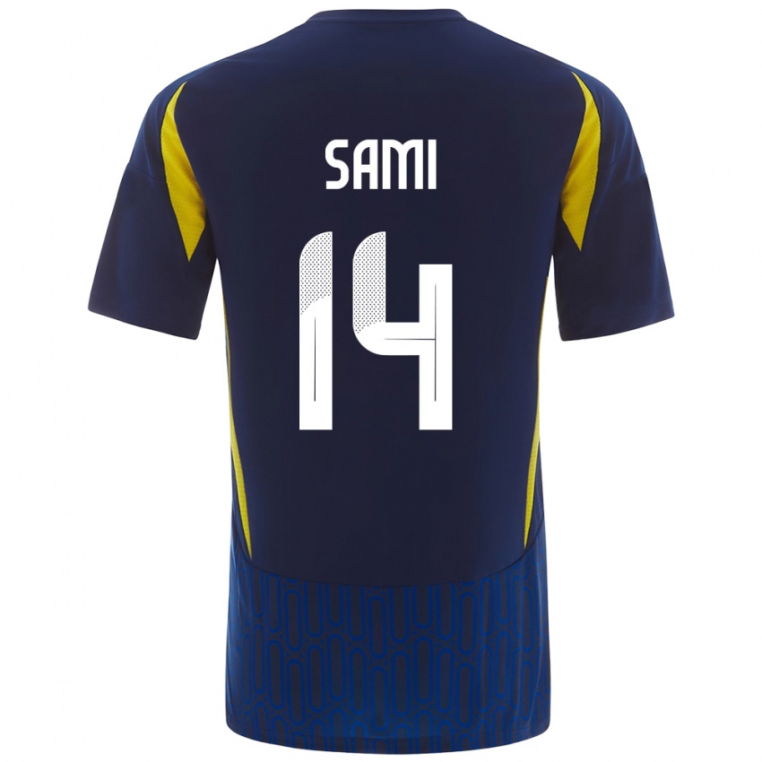 Criança Camisola Sami Al-Najei #14 Azul Amarelo Alternativa 2024/25 Camisa Brasil