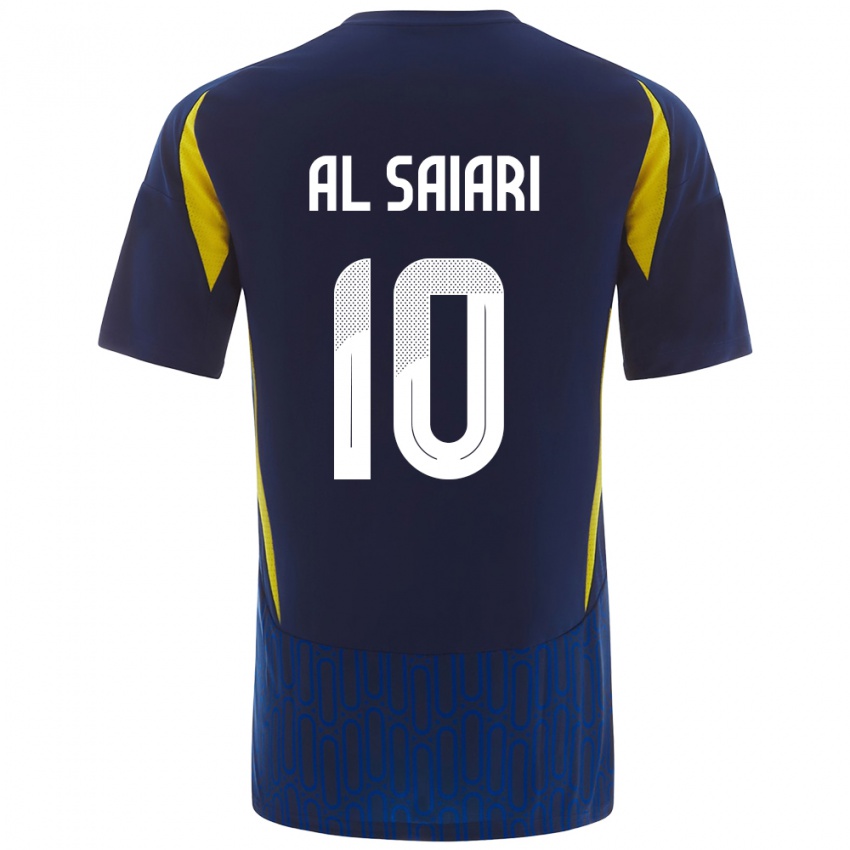 Criança Camisola Mubarkh Al-Saiari #10 Azul Amarelo Alternativa 2024/25 Camisa Brasil