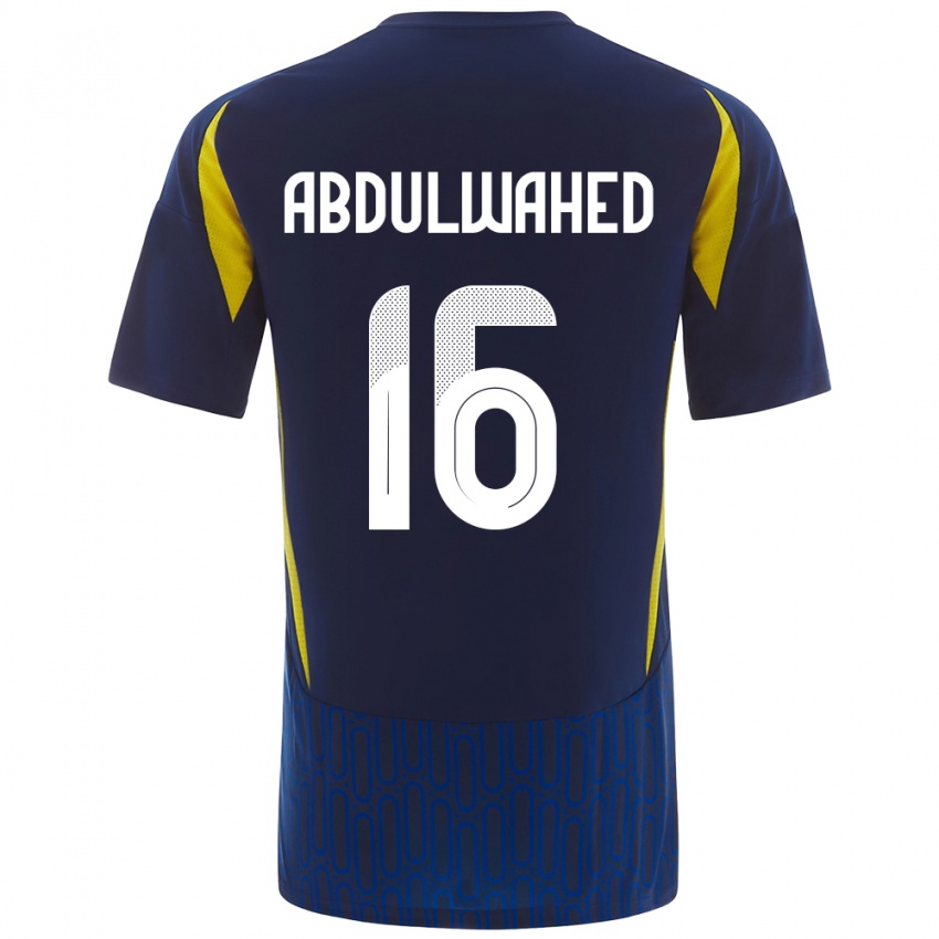 Criança Camisola Ghader Abdulwahed #16 Azul Amarelo Alternativa 2024/25 Camisa Brasil