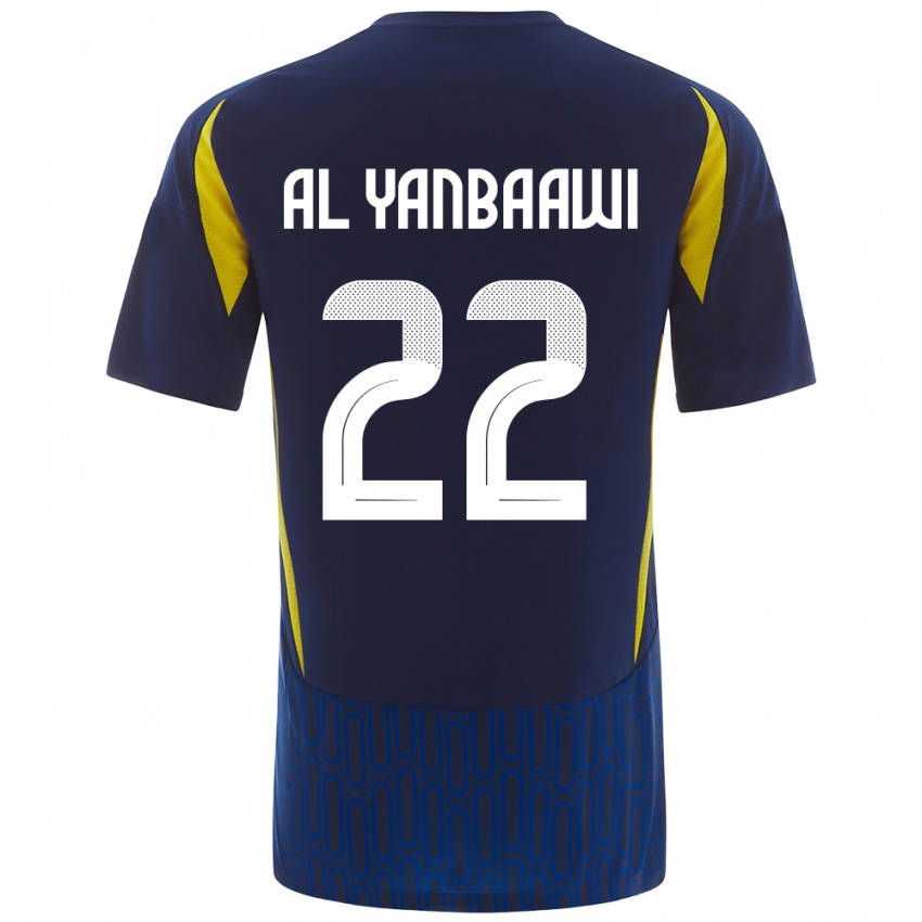 Criança Camisola Tahani Al-Yanbaawi #22 Azul Amarelo Alternativa 2024/25 Camisa Brasil