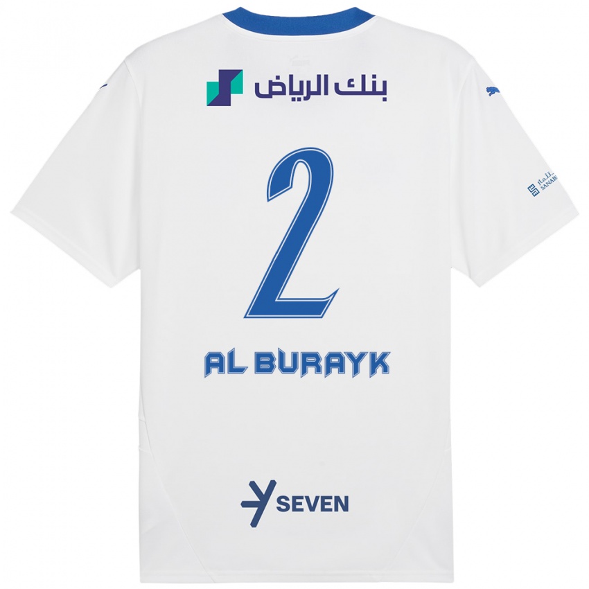 Criança Camisola Mohammed Al-Burayk #2 Azul Branco Alternativa 2024/25 Camisa Brasil