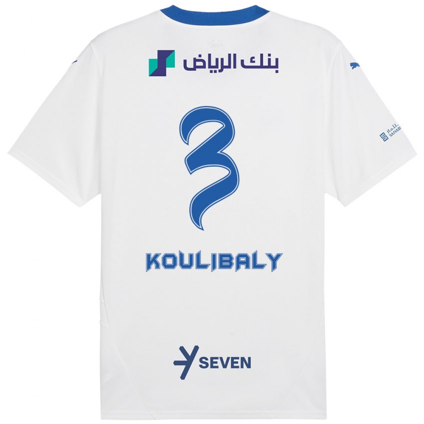 Criança Camisola Kalidou Koulibaly #3 Azul Branco Alternativa 2024/25 Camisa Brasil