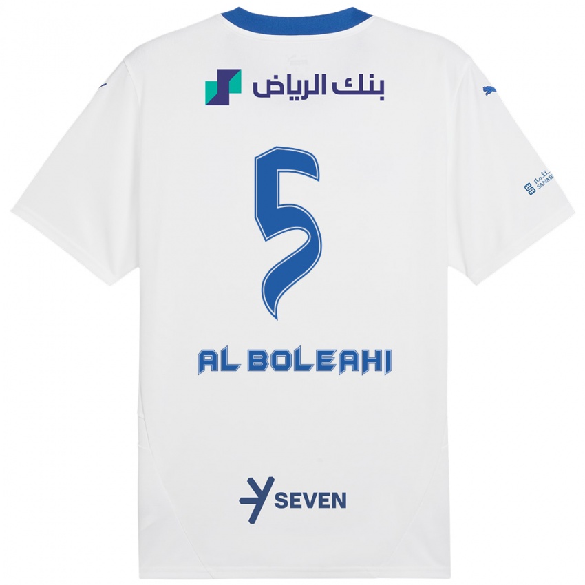 Criança Camisola Ali Al-Boleahi #5 Azul Branco Alternativa 2024/25 Camisa Brasil