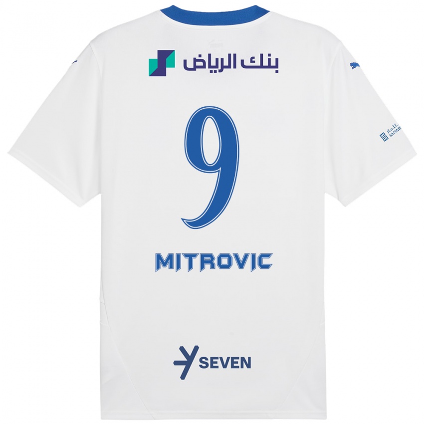 Criança Camisola Aleksandar Mitrovic #9 Azul Branco Alternativa 2024/25 Camisa Brasil