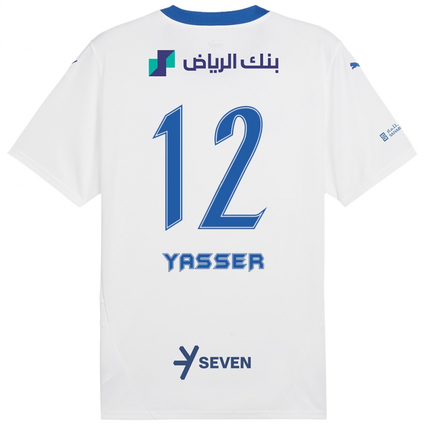 Criança Camisola Yasser Al-Shahrani #12 Azul Branco Alternativa 2024/25 Camisa Brasil