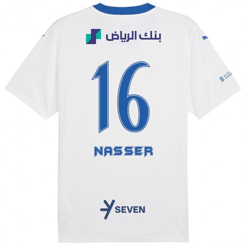 Criança Camisola Nasser Al-Dawsari #16 Azul Branco Alternativa 2024/25 Camisa Brasil