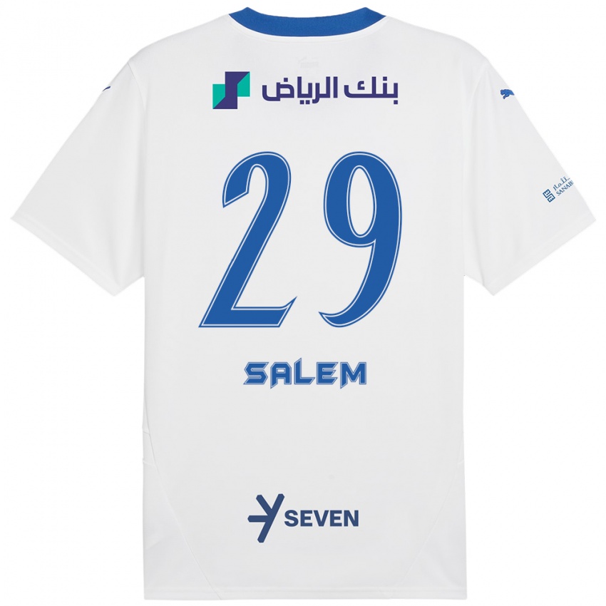 Criança Camisola Salem Al-Dawsari #29 Azul Branco Alternativa 2024/25 Camisa Brasil