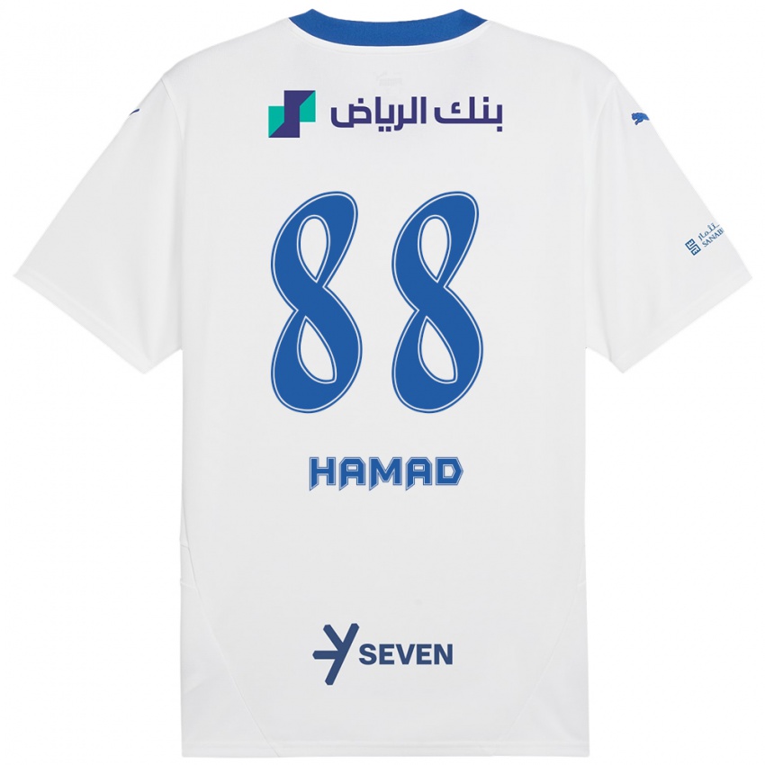 Criança Camisola Hamad Al-Yami #88 Azul Branco Alternativa 2024/25 Camisa Brasil