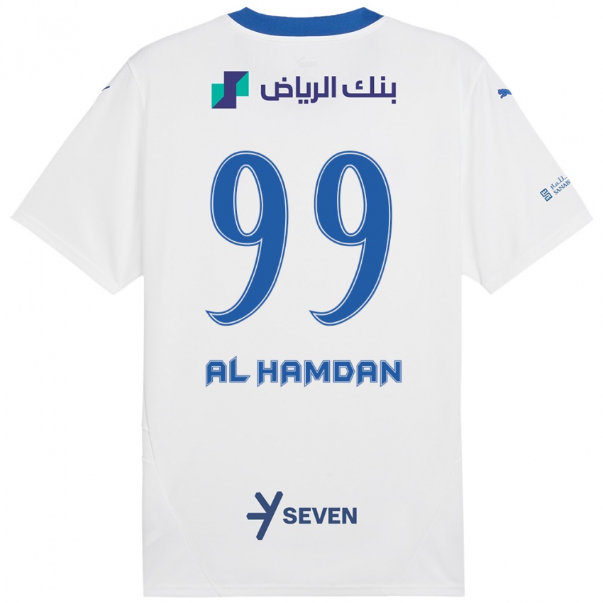 Criança Camisola Abdullah Al-Hamdan #99 Azul Branco Alternativa 2024/25 Camisa Brasil