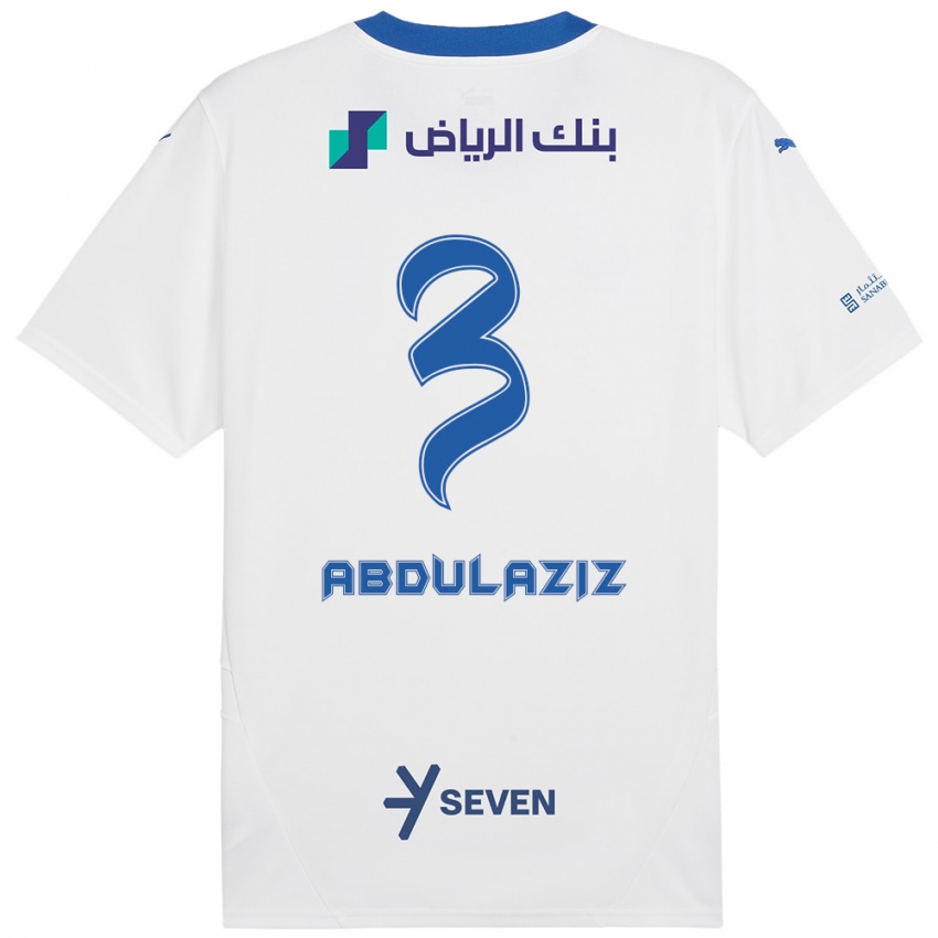 Criança Camisola Al Jawhara Abdulaziz #3 Azul Branco Alternativa 2024/25 Camisa Brasil