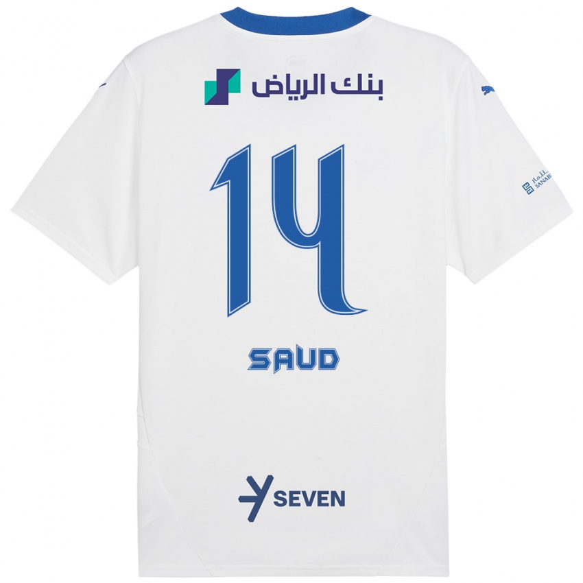 Criança Camisola Nouf Saud #14 Azul Branco Alternativa 2024/25 Camisa Brasil